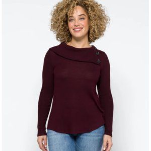 Fortune + Ivy - Kaavia Button Detail Brushed Knit Top